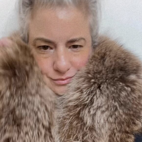 Vintage Womens Medium Long Winter Coat Reclaimed Laine Wool Real Fox Fur Collar - Picture 4 of 11